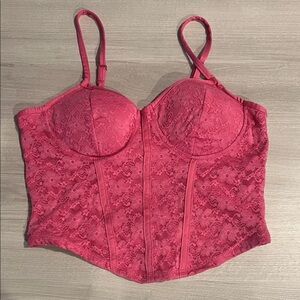 Elegant Pink Lace Bustier